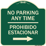No Parking Anytime Prohibido Estacionar (With Right Arrow)