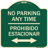 No Parking Anytime Prohibido Estacionar (With Bidirectional Arrow)