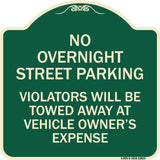 No Overnight Street Parking Violators Will Be Towed Away at Vehicle Owner's Expense