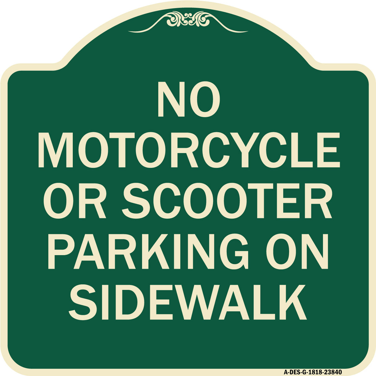 No Motorcycle or Scooter Parking on Sidewalk