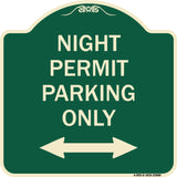 Night Permit Parking Only (With Bi-Directional Arrow)