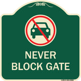 Never Block Gate with No Car Symbol