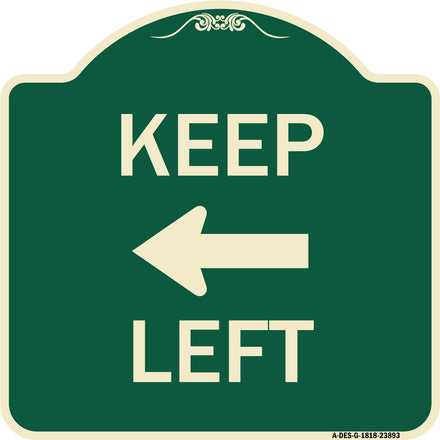 Keep Left Sign (Left Arrow)