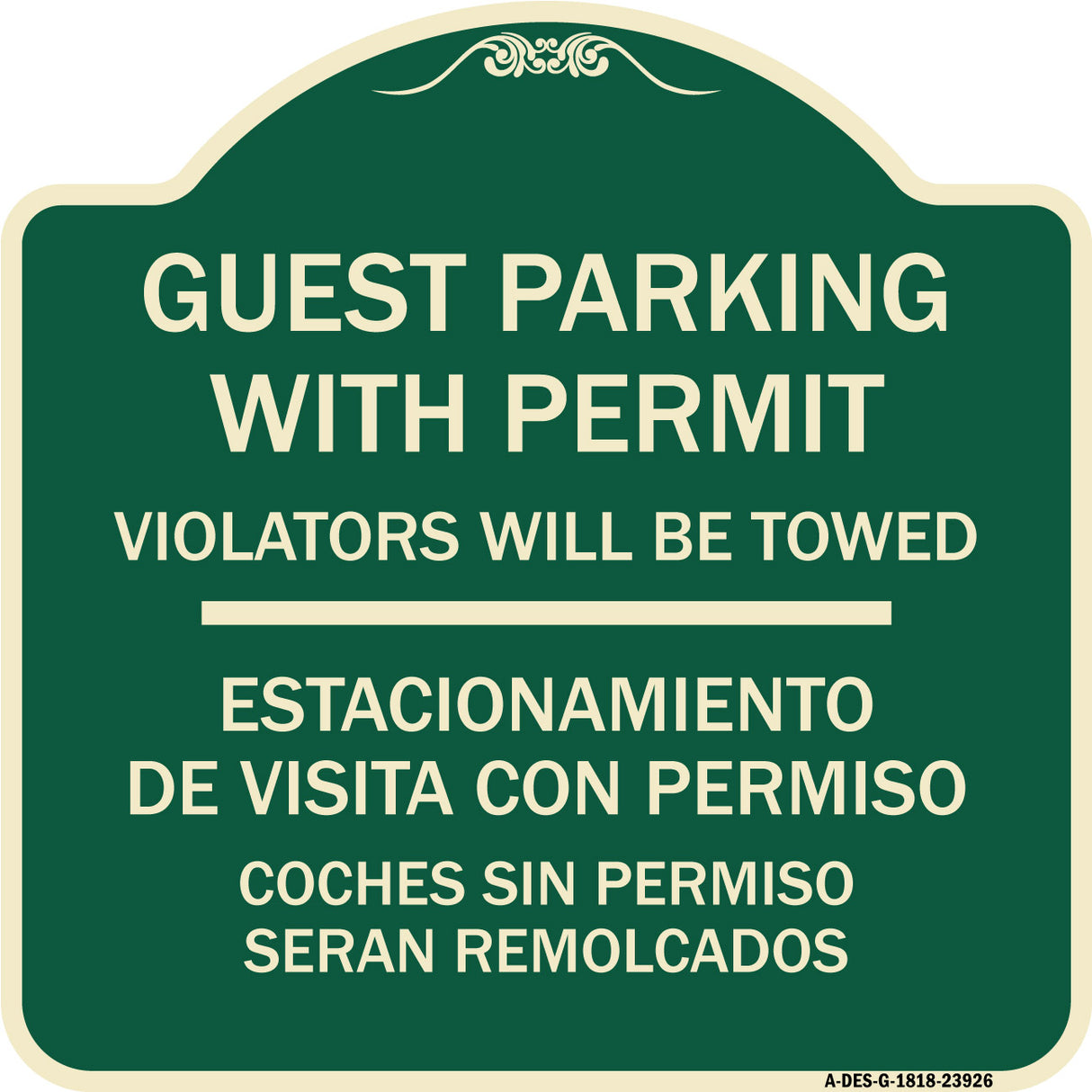 Guest Parking with Permit Violators Will Be Towed - Estacionamento De Visita Con Permiso Coches Sin Permiso Seran Remolcados