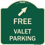 Free Valet Parking with Upper Right Arrow