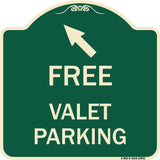 Free Valet Parking with Upper Left Arrow