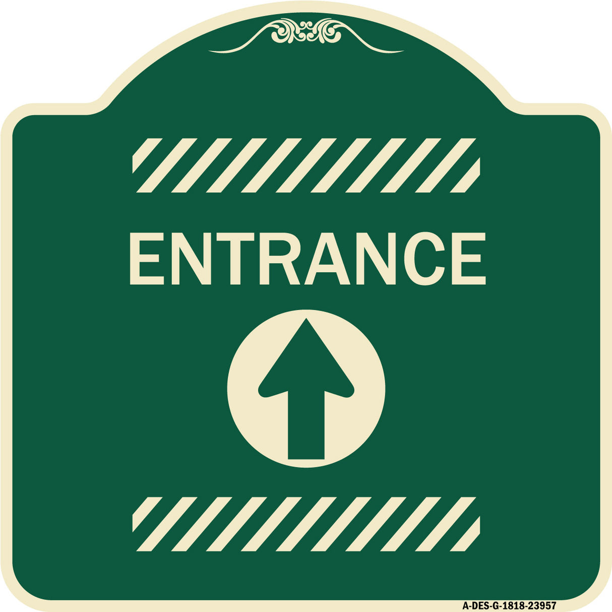 Flex Post Entrance with Straight Ahead Arrow Decal Only for Flex Paddle