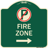 Fire Zone (No Parking Symbol and Right Arrow)