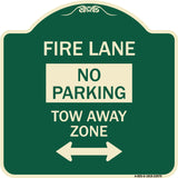 Fire Lane Tow-Away Zone with Bidirectional Arrow
