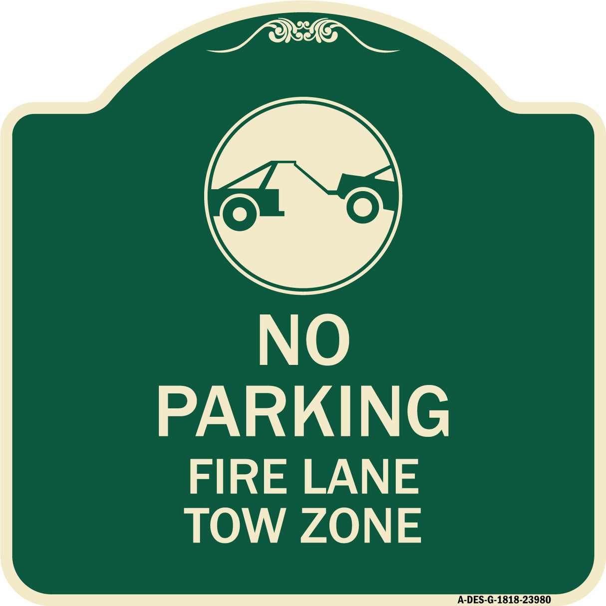 Fire Lane Tow Zone with Graphic