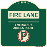 Fire Lane - Emergency Access Route (With No Parking Symbol)