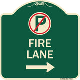 Fire Lane (No Parking Symbol and Right Arrow)
