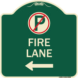 Fire Lane (No Parking Symbol and Left Arrow)