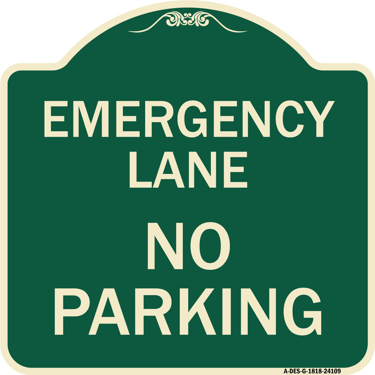 Emergency Lane No Parking Sign