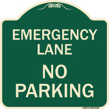 Emergency Lane No Parking Sign