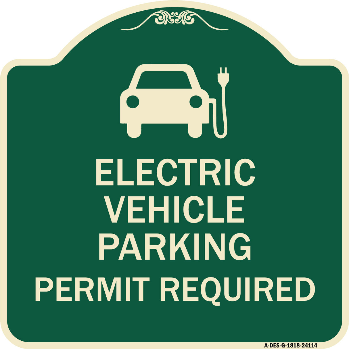 Electric Vehicle Parking Permit Required (With Electric Car Graphic)