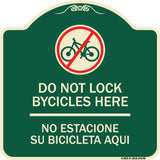 Do Not Lock Bicycles Here - No Estacione Su Bicicleta Aqui (With No Bicycle Graphic)