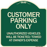 Customer Parking Only Unauthorized Vehicles Will Be Ticketed Towed at Owners Expense