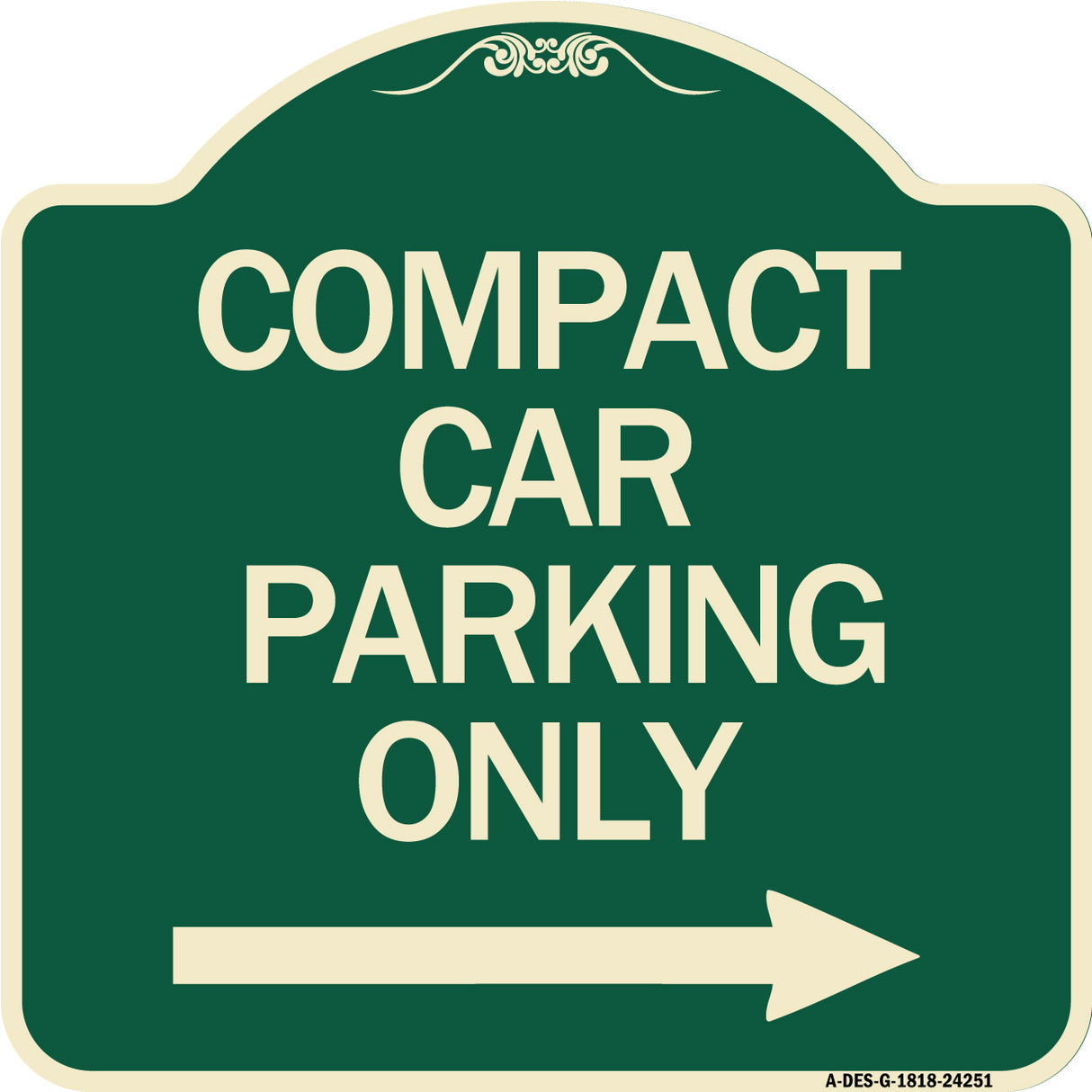 Compact Car Parking Only (With Right Arrow)