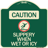Caution - Slippery When Wet or Icy (With Graphic)