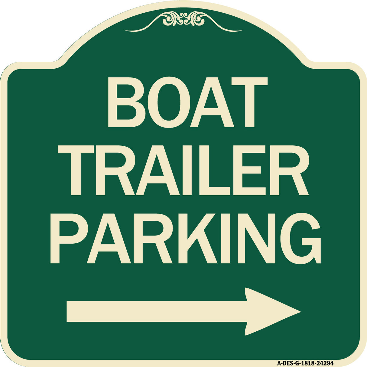 Boat Trailer Parking (With Right Arrow Symbol)