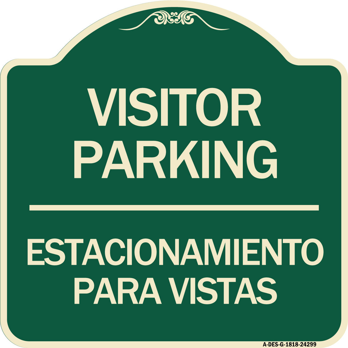 Bilingual Reserved Parking Sign Visitor Parking Estacionamiento Para Visitas