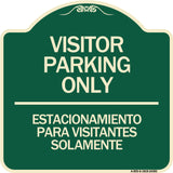 Bilingual Reserved Parking Sign Visitor Parking Only - Estacionamiento Para Visitantes Solamente