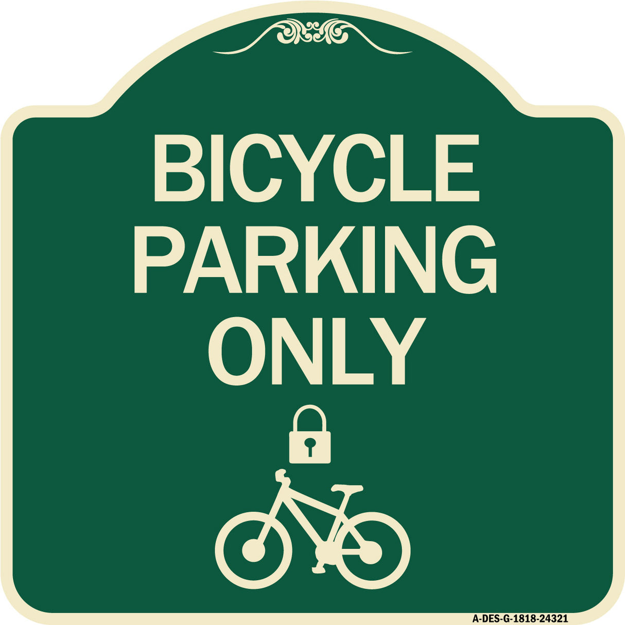 Bicycle Parking Only (With Cycle and Lock Symbol