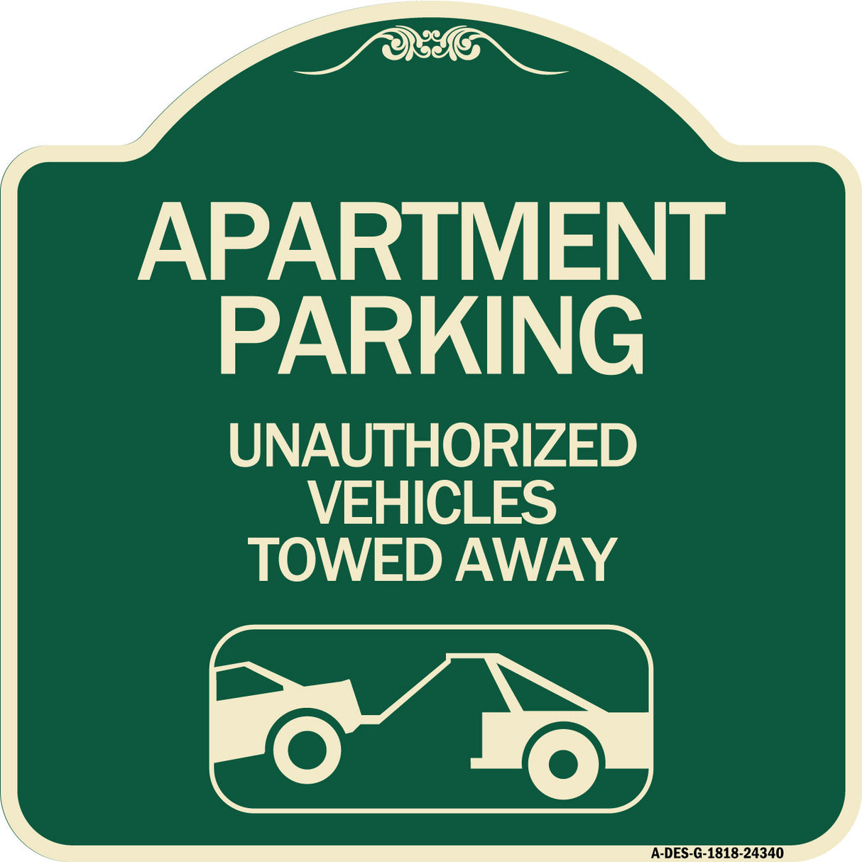 Apartment Parking - Unauthorized Vehicles Towed Away (With Car Tow Graphic)