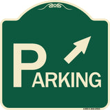 Parking with Arrow Pointing to Top Right