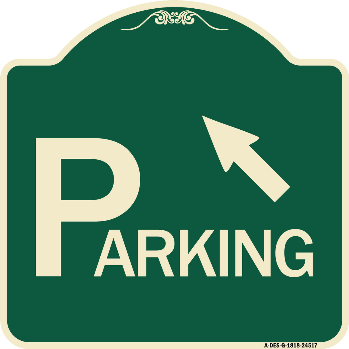 Parking with Arrow Pointing to Top Left