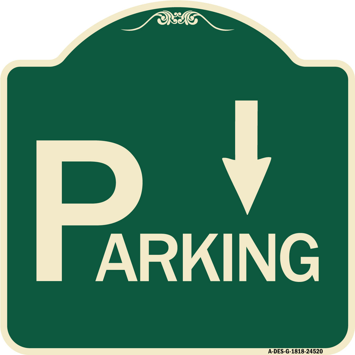 Parking with Arrow Pointing Down