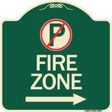 (No Parking Symbol and Right Arrow)