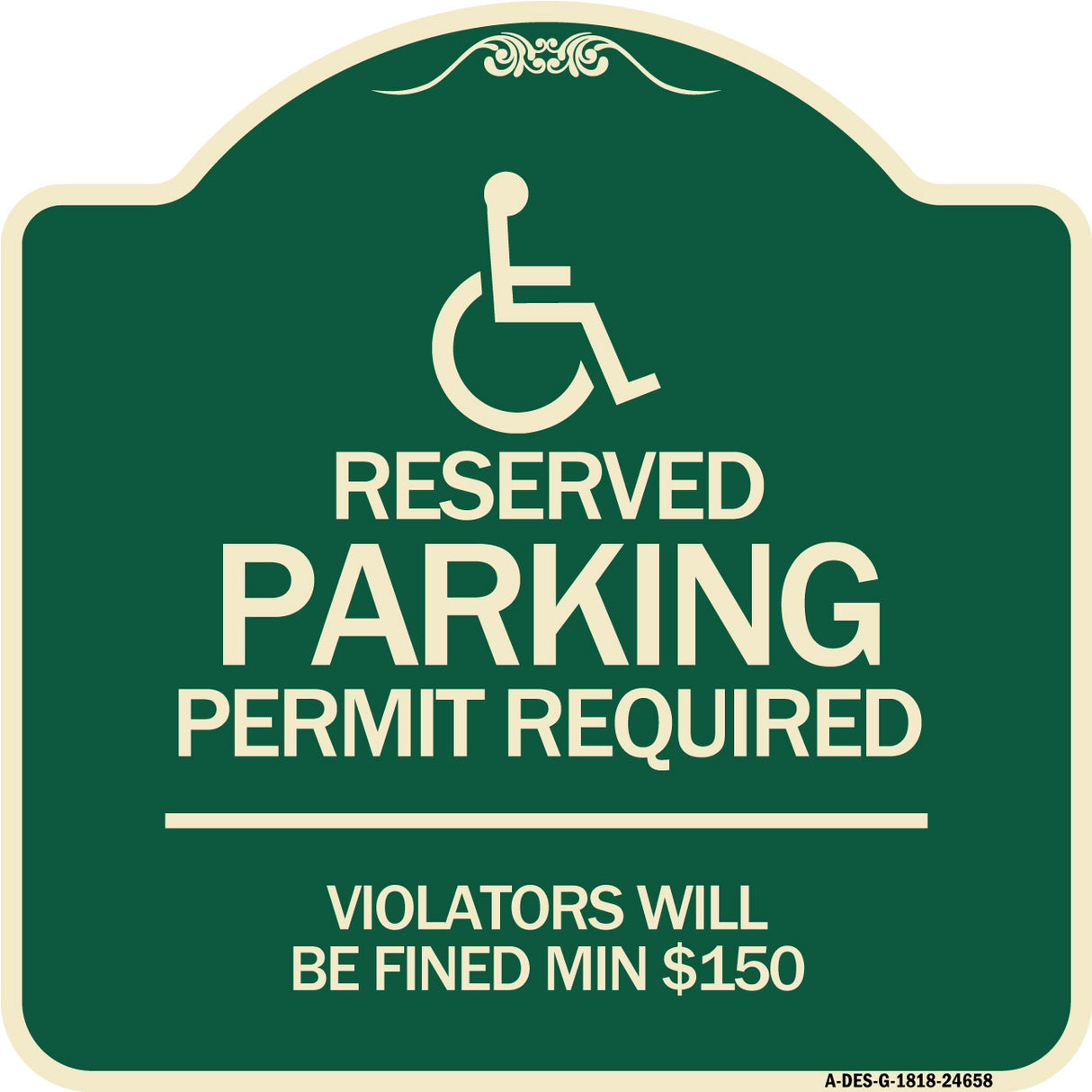 (Modern Isa Symbol) Connecticut Reserved Parking Permit Required Violators Will Be Fined Min $150