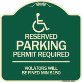 (Modern Isa Symbol) Connecticut Reserved Parking Permit Required Violators Will Be Fined Min $150