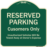 Reserved Parking Customers Only Unauthorized Vehicles Will Be Towed Away At Owner Expense