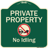 Private Property, No Idling With Graphic