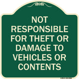 Not Responsible For Theft Or Damage To Vehicles Or Contents