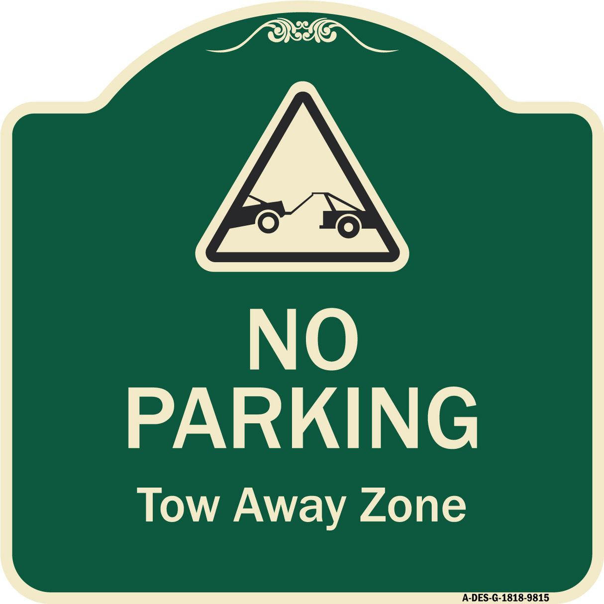 No Parking Tow Away Zone With Graphic