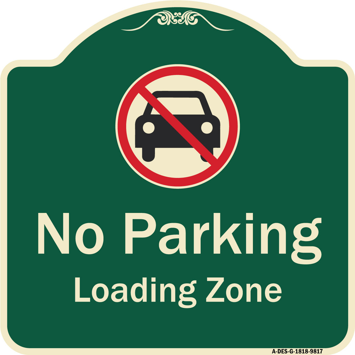 No Parking, Loading Zone With No Car Symbol
