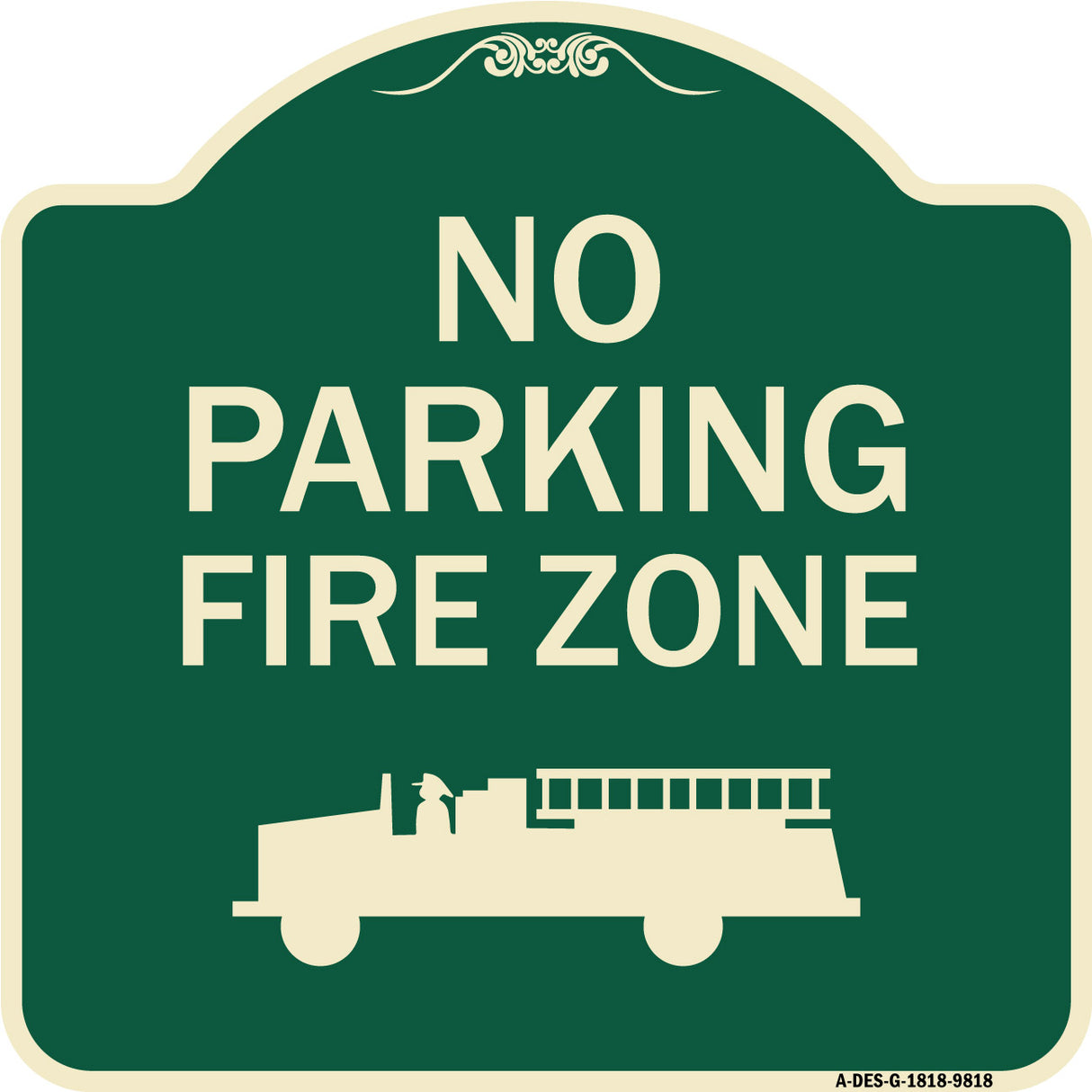 No Parking, Fire Zone With Graphic