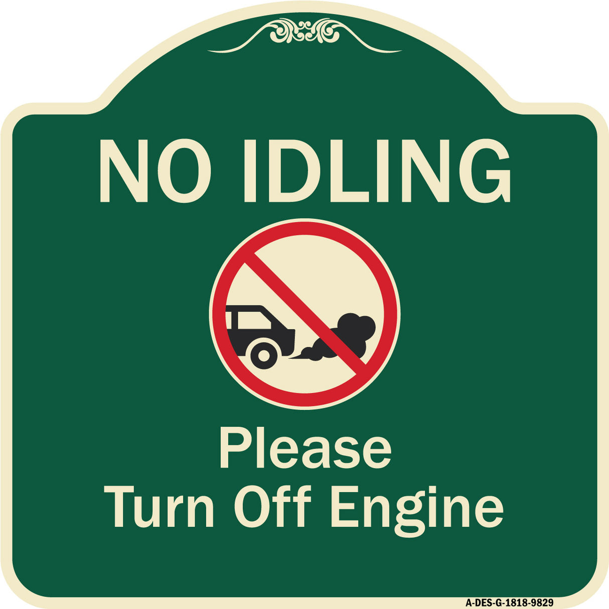 No Idling, Please Turn Off Engine With Graphic