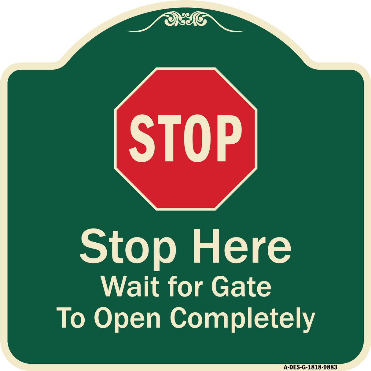 Stop, Wait For Gate To Open Completely With Symbol
