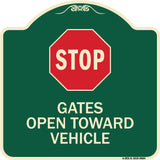 Stop, Gates Open Toward Vehicle