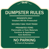 Residents Only Violators Prosecuted Bag Your Trash No Parking In Front Of Dumpster