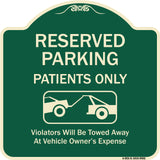 Reserved Parking Patients Only Violators Will Be Towed Away At Owner Expense With Graphic