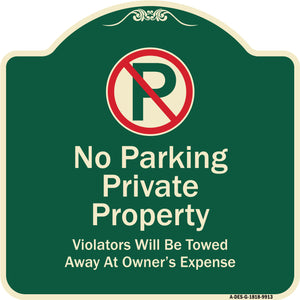 Private Property Violators Towed Away At Owner Expense With No Parking Symbol