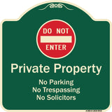 Private Property No Parking Trespassing Or Solicitors With Do Not Enter Symbol