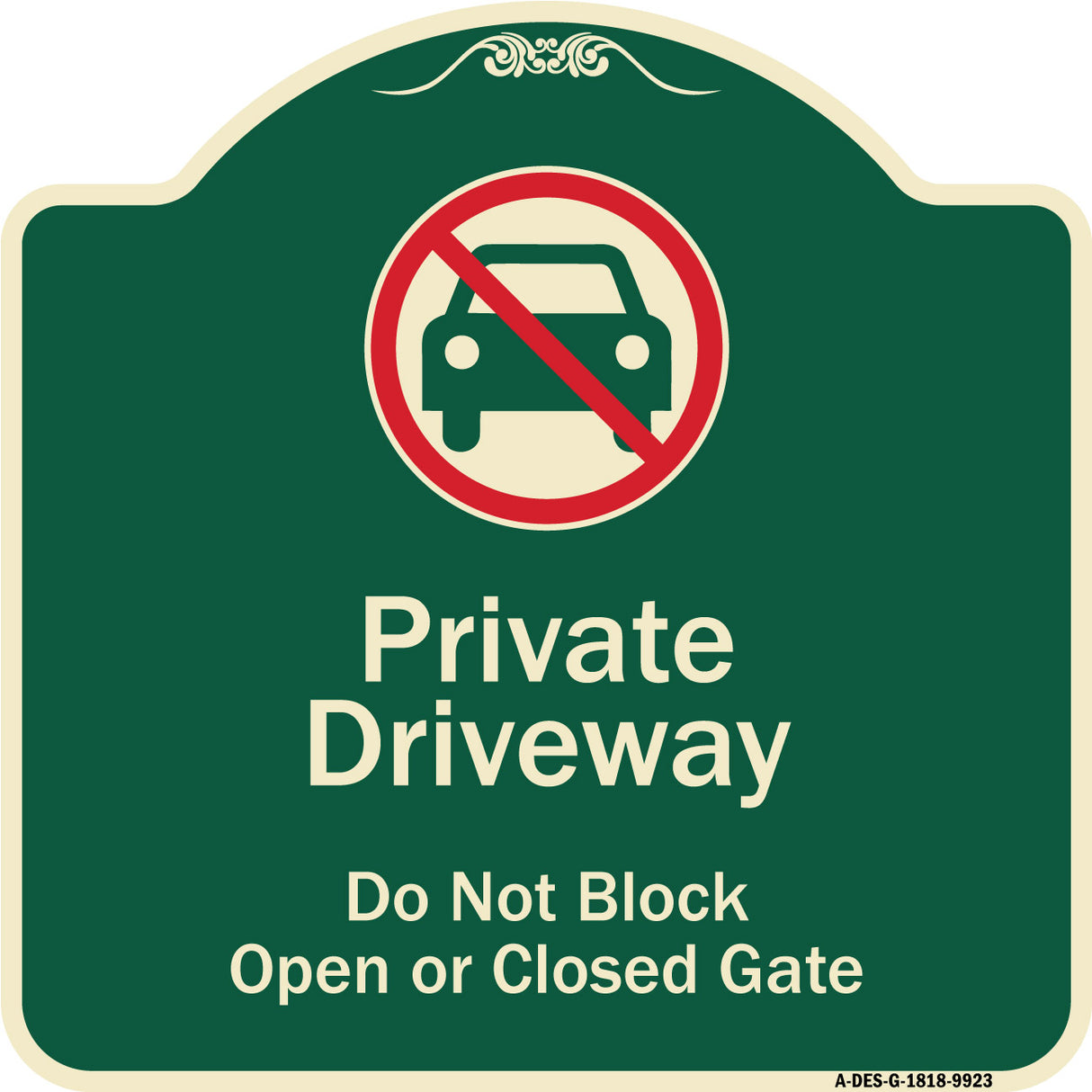 Private Driveway Do Not Block Open Or Closed Gate With No Parking Graphic