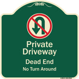 Private Driveway Dead End No Turn Around With Symbol